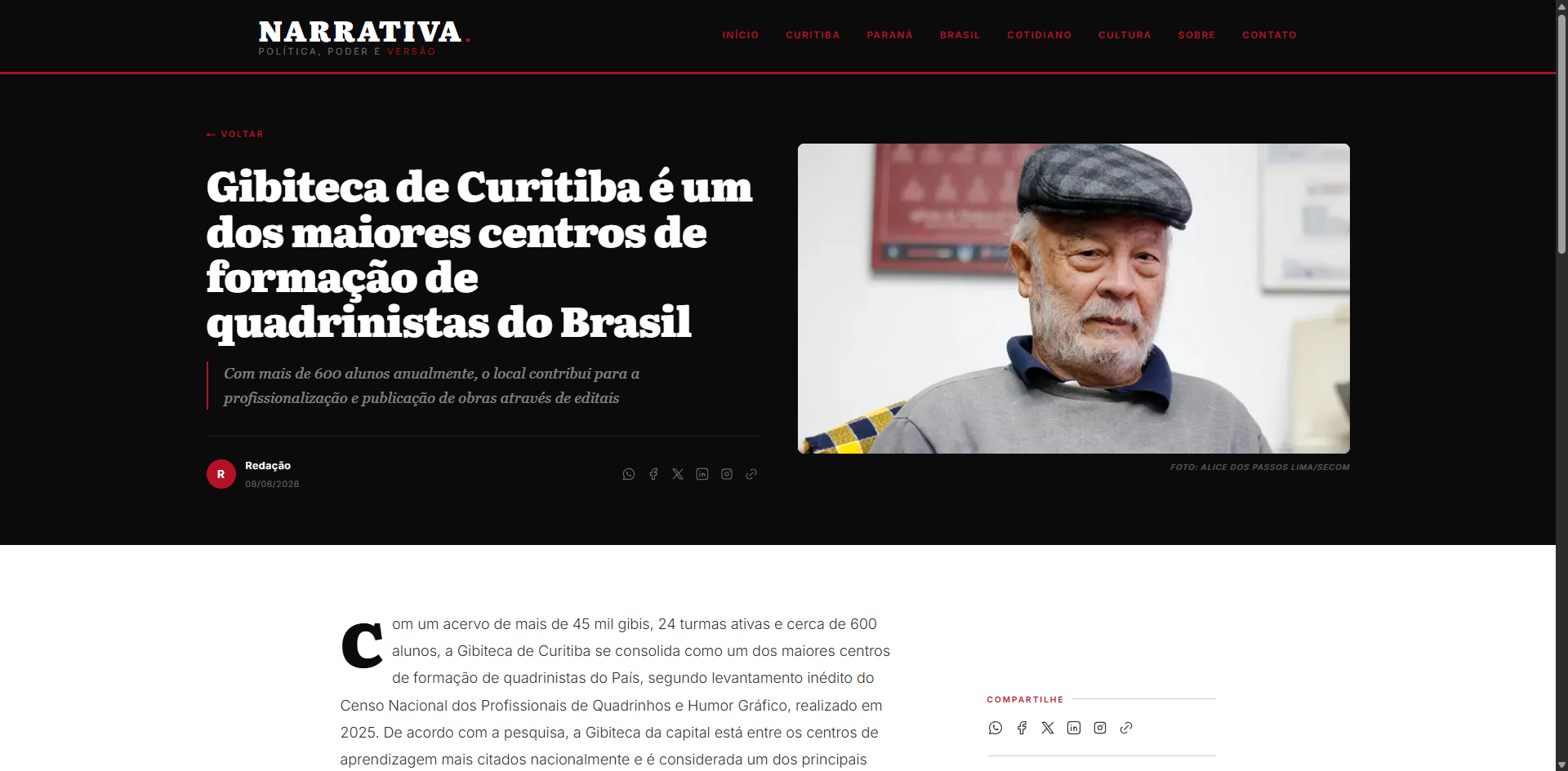 Narrativa Blog screenshot