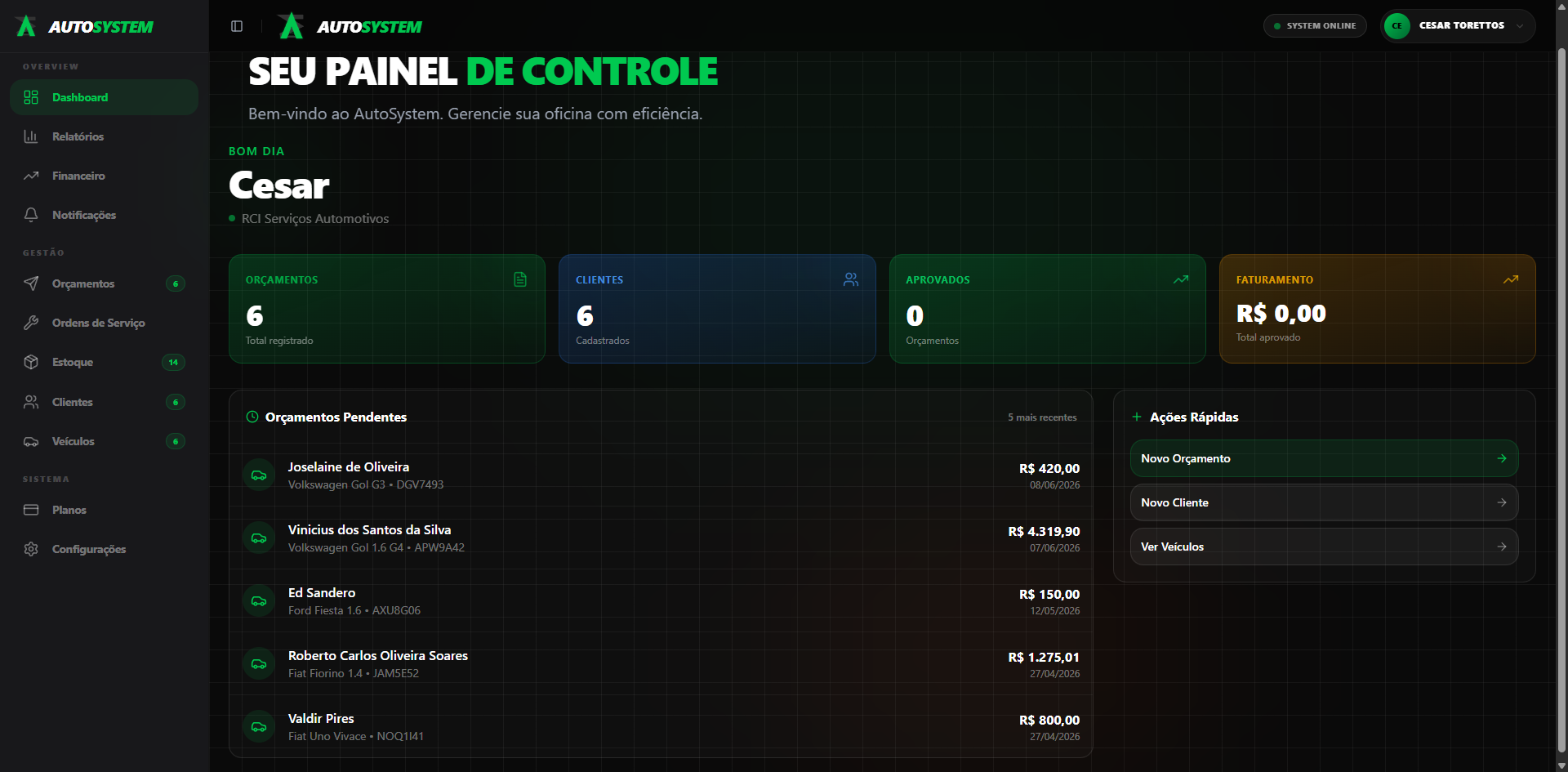 AutoSystem screenshot